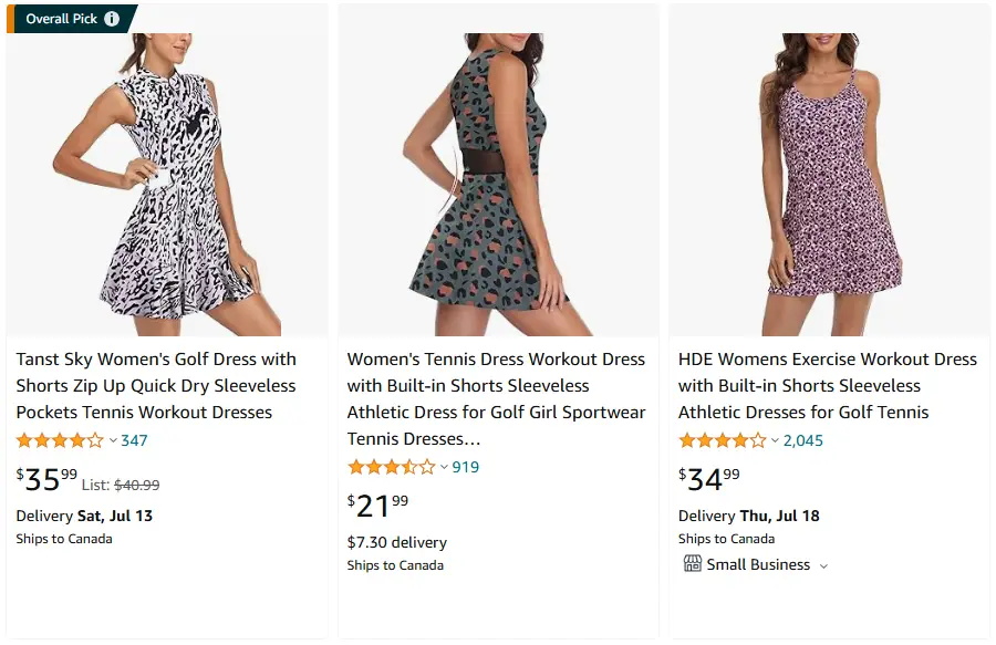 跨境選品，運(yùn)動(dòng)服品類裙子熱賣