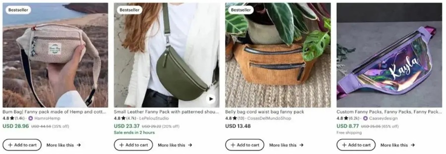 Etsy跨境平臺(tái)pod定制腰包