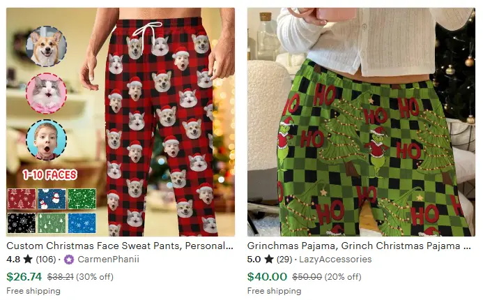 圣誕運動褲家居褲子設(shè)計主題之幽默的圣誕雙關(guān)語